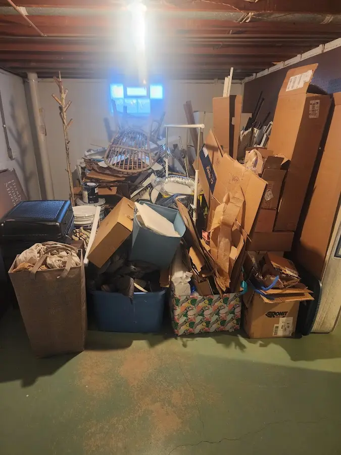 Roll-off dumpster container at job site for 4 Yard Dumpster Rental in Marple